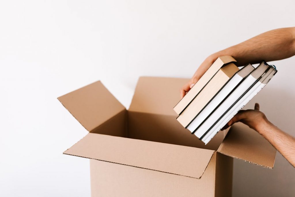 putting books in a box